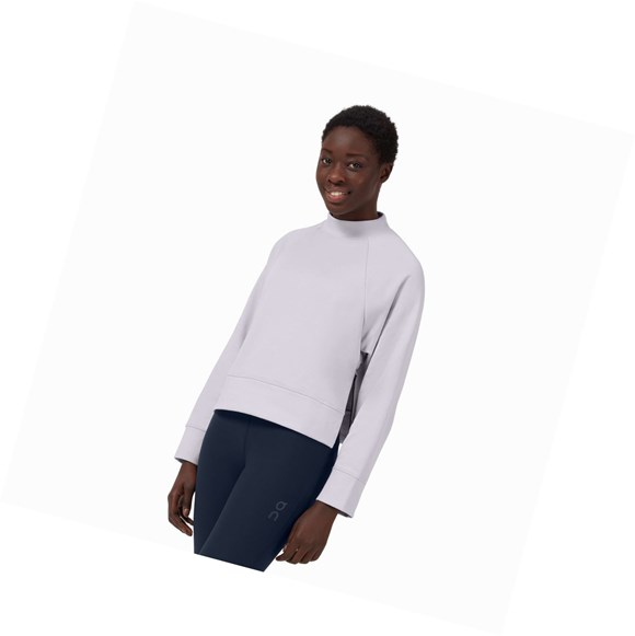 Beige Women's On Crew Neck Sweatshirt | 29705-UXRH