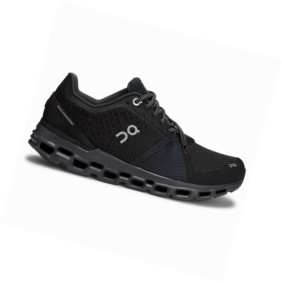 Black / Grey Women's On Cloudstratus Road Running Shoes | 74839-TAEX