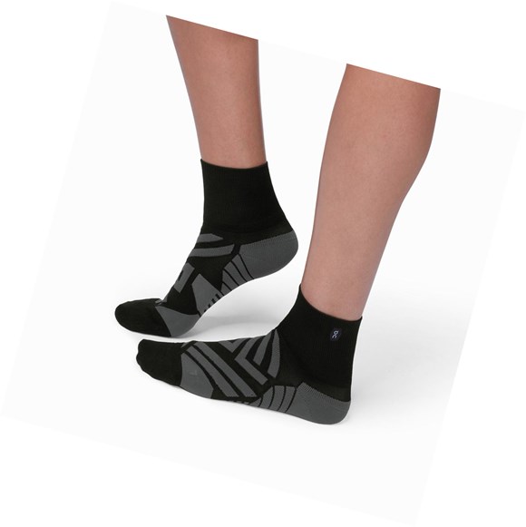 Black / Grey Women's On Mid Running Socks | 94581-MRXQ
