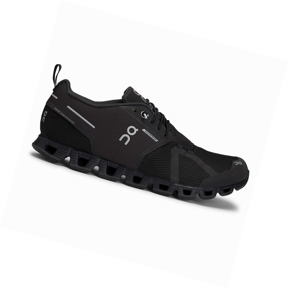 Black Men's On Cloud Waterproof Road Running Shoes | 30974-BKWS