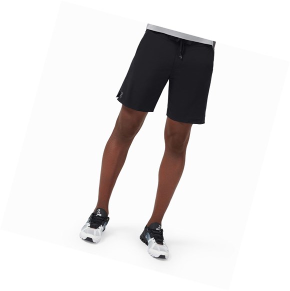 Black Men's On Hybrid Running Shorts | 17032-WVNM