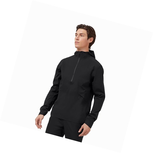 Black Men's On Waterproof Anorak Jackets | 81239-QDGC