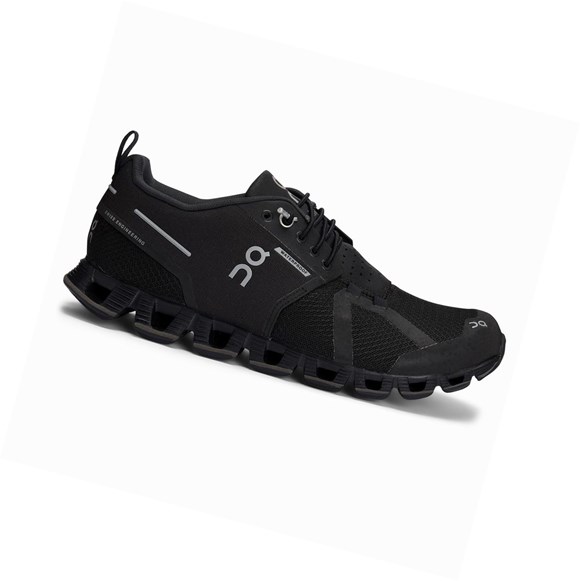 Black Women's On Cloud Waterproof Road Running Shoes | 84139-BOGM