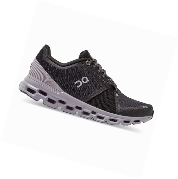 Black Women's On Cloudstratus Road Running Shoes | 53207-ADHZ