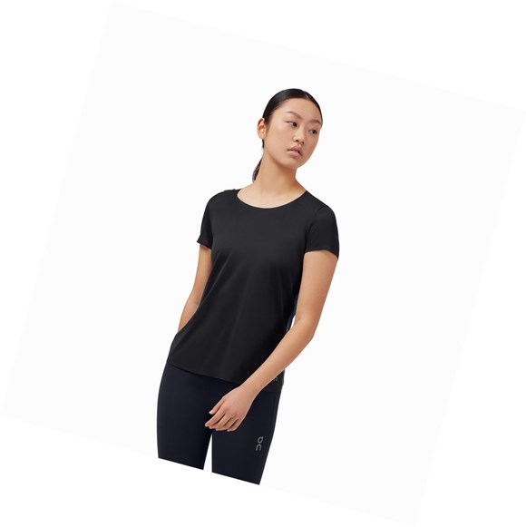 Black Women's On Performance Long-T T Shirts | 01345-KABH