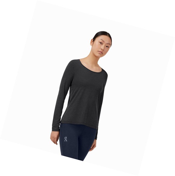Black Women's On Performance Long-T T Shirts | 49208-LMFS