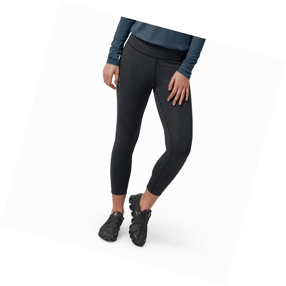 Black Women's On Tights 7/8 Running Leggings | 14789-UDBN