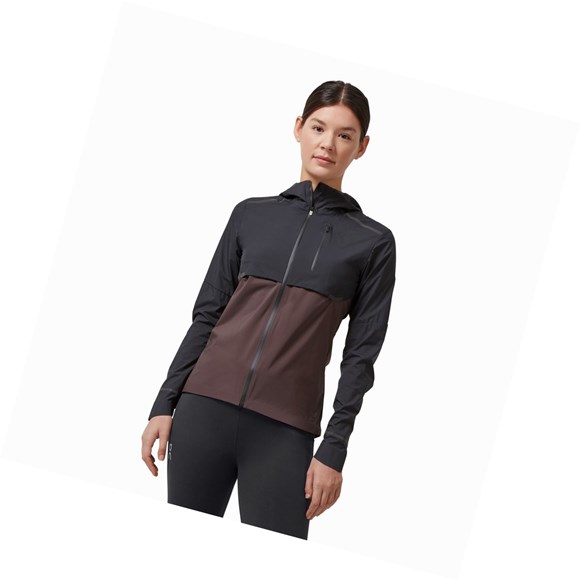 Black Women's On Weather Jackets | 75318-HZFM