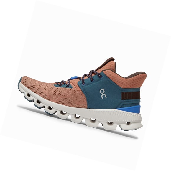 Brown Rose Women's On Cloud Hi Edge Sneakers | 24536-WLVG