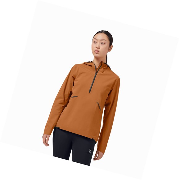 Brown Women's On Waterproof Anorak Jackets | 06281-YGCD
