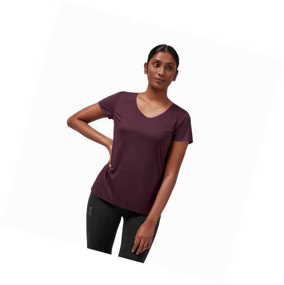 Claret / Black Women's On Performance Long-T T Shirts | 74830-WGDU