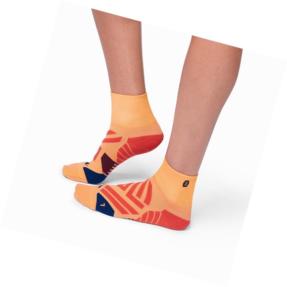 Coral / Navy Women's On Mid Running Socks | 08964-LDYA