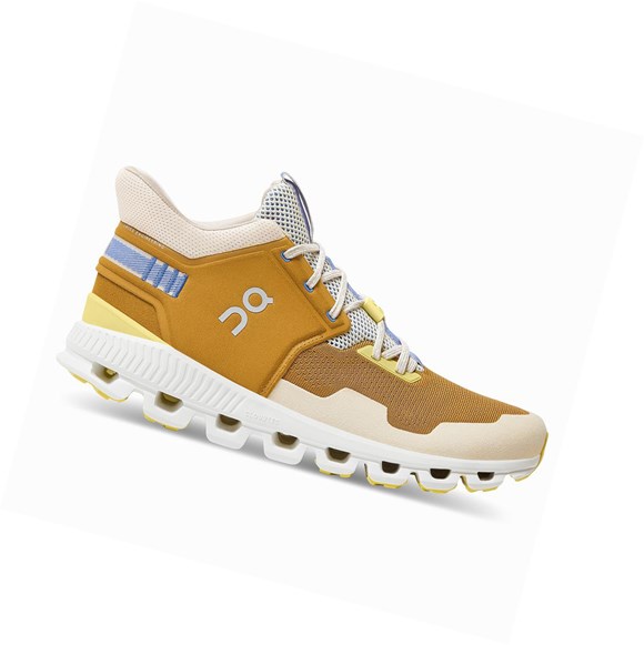 Gold Men's On Cloud Hi Edge Sneakers | 09541-RIMQ