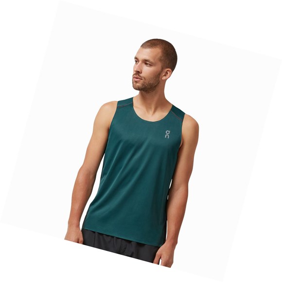 Green / Black Men's On Tank-T Tanks | 49251-HDTB