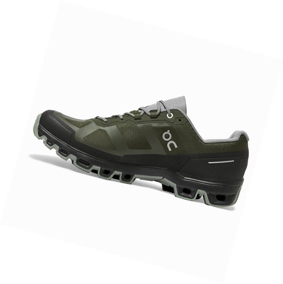 Green Men's On Cloudventure Waterproof Trail Running Shoes | 93417-LECD