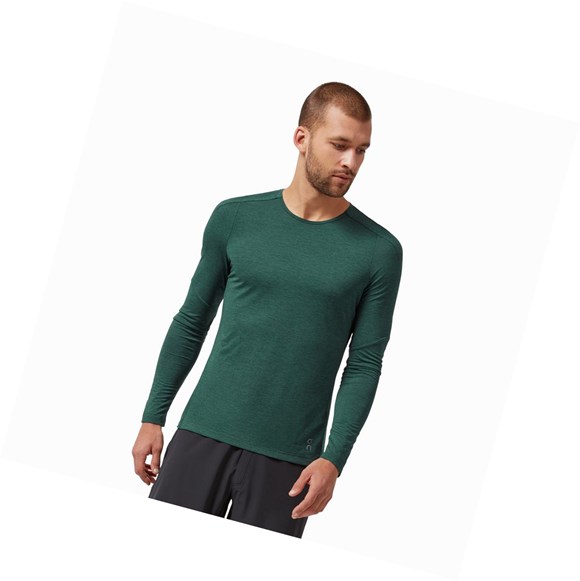 Green Men's On Performance Long-T T Shirts | 46539-XEZS