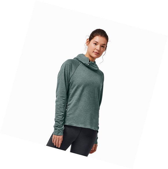 Green Women's On Athletic & Running Hoodie | 12867-RZCA