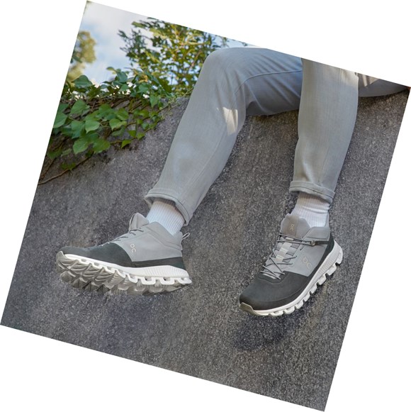 Grey / Black Men's On Cloud Hi Sneakers | 23741-GQRF