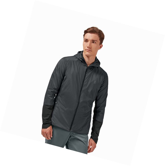 Grey / Black Men's On Insulator Jackets | 43650-UAKM