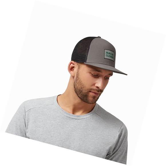Grey Men's On Crew Hats | 82163-TFBY