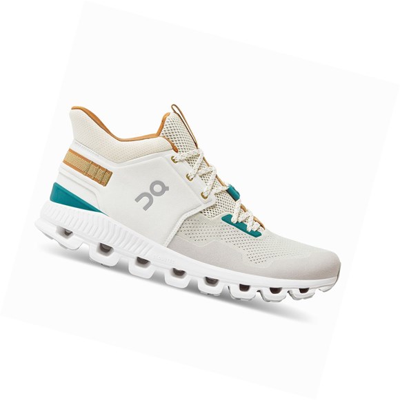 Khaki / White Men's On Cloud Hi Edge Sneakers | 63279-JEZO