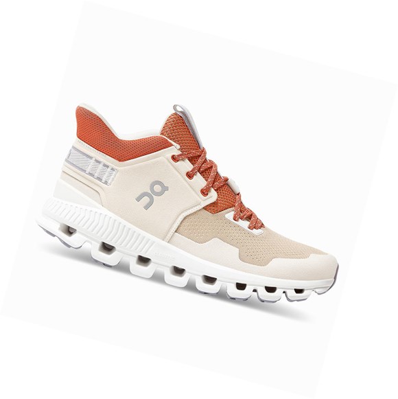 Khaki Women's On Cloud Hi Edge Sneakers | 75236-RTXE