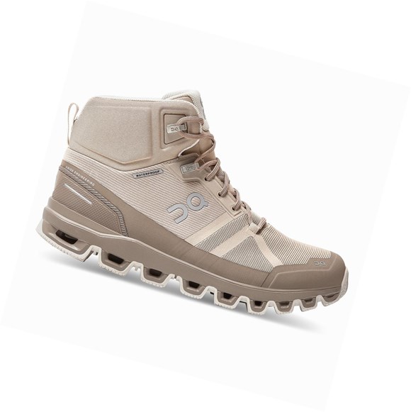 Khaki Women's On Cloudrock Waterproof Hiking Shoes | 37082-OCNW