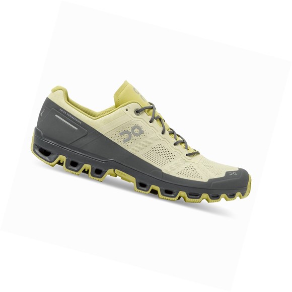 Khaki / Yellow Men's On Cloudventure Trail Running Shoes | 23074-JHQN