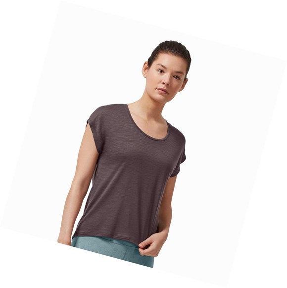 Maroon Women's On Active-T Flow T Shirts | 90876-XWHA