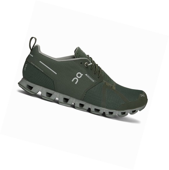 Olive Men's On Cloud Waterproof Road Running Shoes | 56342-FGNS