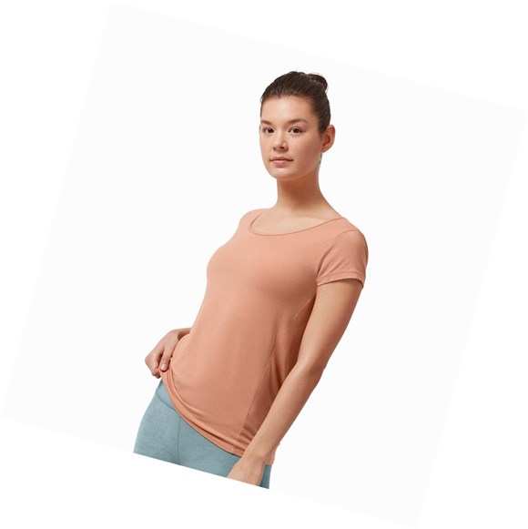 Orange Women's On Active-T Breathe T Shirts | 28571-VKGN