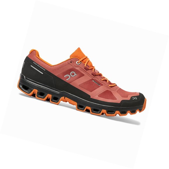 Red / Orange Men's On Cloudventure Waterproof Trail Running Shoes | 25916-OZIX
