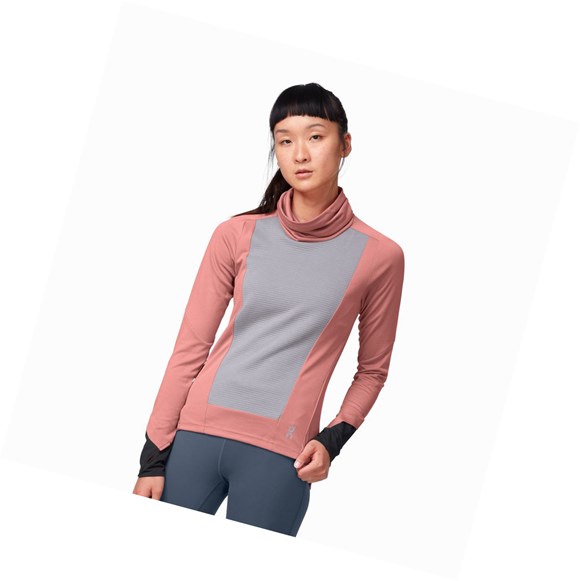 Rose / Khaki Women's On Weather Running Shirts | 31862-CQZX