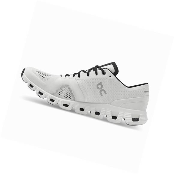 White / Black Men's On Cloud X Training Shoes | 38927-IEFV