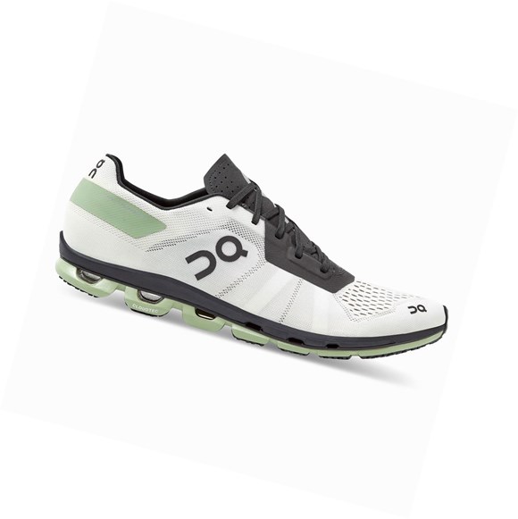 White / Black Men's On Cloudflash Road Running Shoes | 32749-JIEL