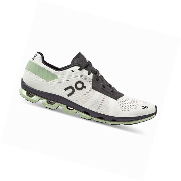 White / Black Women's On Cloudflash Road Running Shoes | 93612-ZAOX