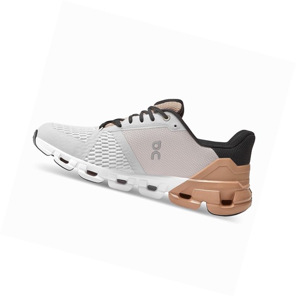White / Brown Rose Women's On Cloudflyer Road Running Shoes | 65308-LDBC