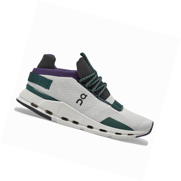 White / Purple Women's On Cloudnova Sneakers | 59146-XMYE